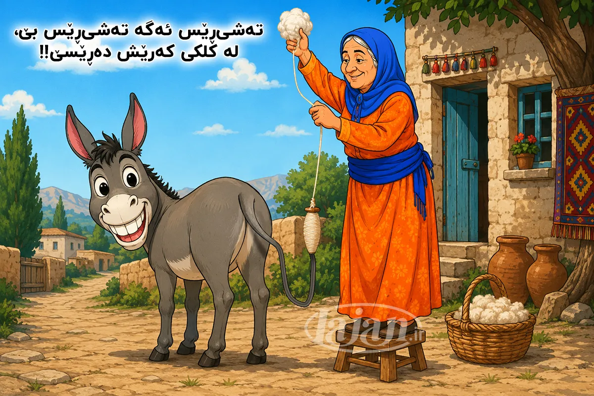 تەشی‌ڕێس ئەگە تەشی‌ڕێس بێ، لە کلکی کەرێش دەڕێسێ!!